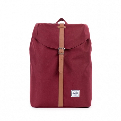  HERSCHEL POST MID-VOLUME SS17 WINDSOR WINE/TAN SYNTHETIC LEATHER