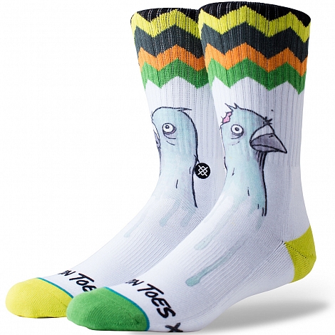  STANCE SKATEBOARDING PIGEON TOES WHITE L