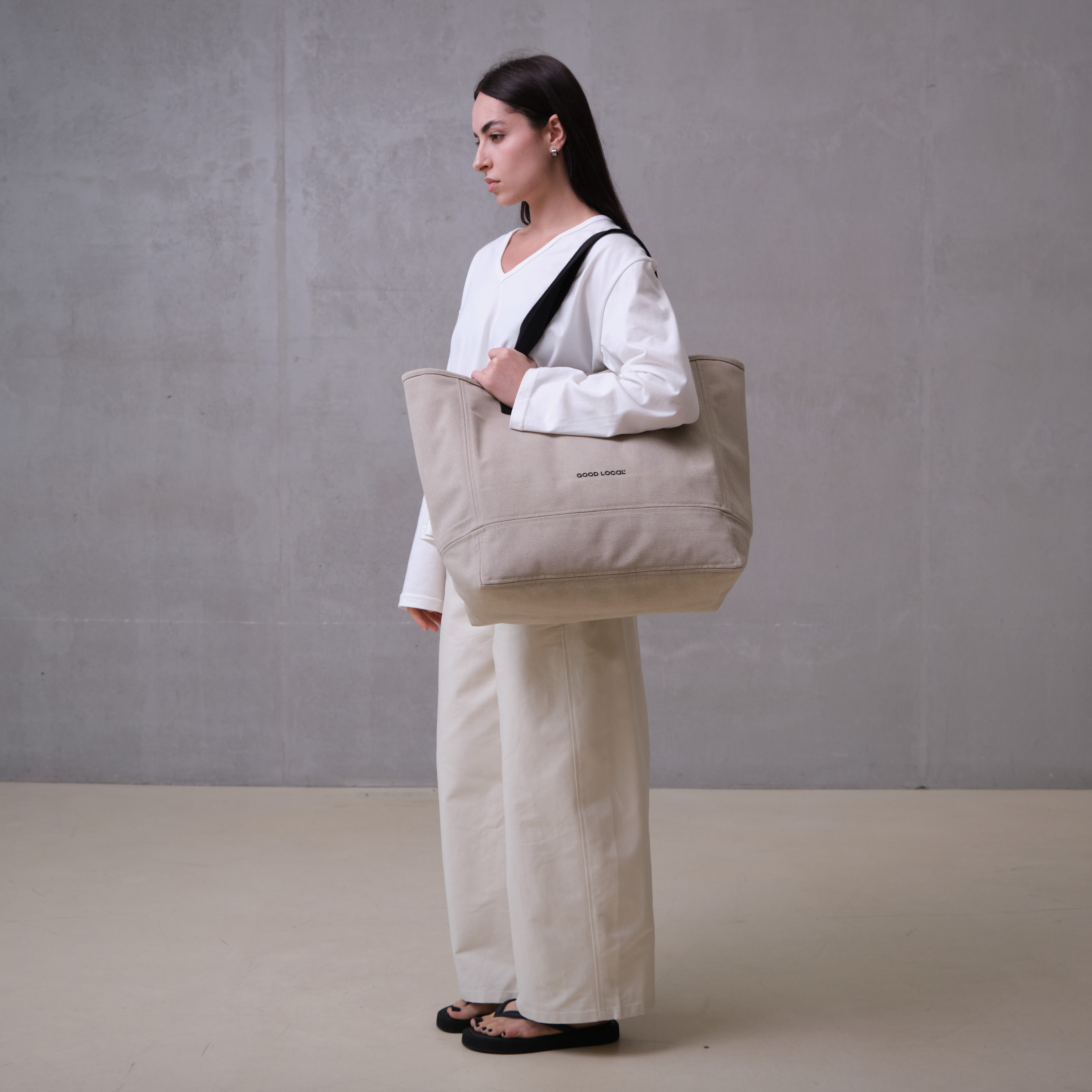 картинка Сумка Shopper Canvas Line Beige Lite от магазина Good local